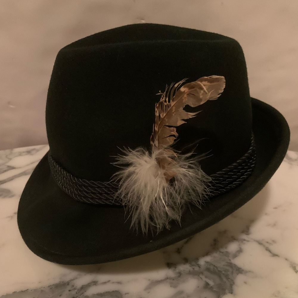 Vintage Bayerischer Hut Men’s Black Felt Fedora Hat
